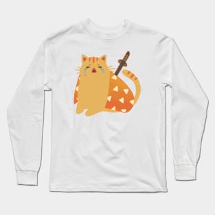 Demon Slayer Cat “Zenitsu“ Design | Cat Lover Gifts | Kawaii Handmade Illustration | By Atelier Serakara Long Sleeve T-Shirt